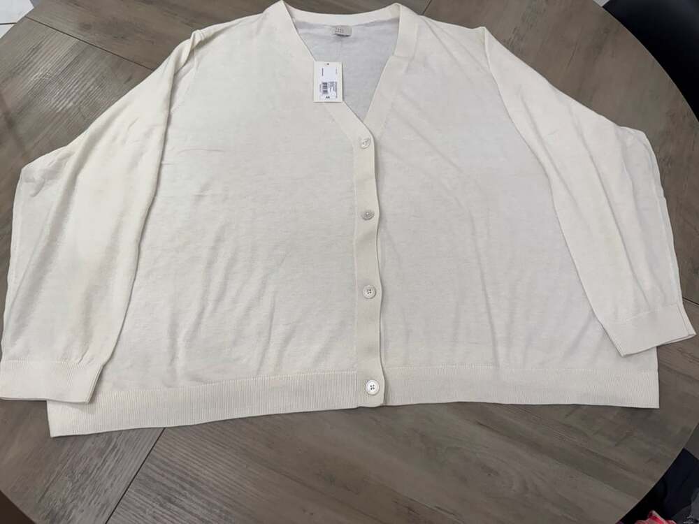 A New Day V-Neck Cardigan Size 4X Cream